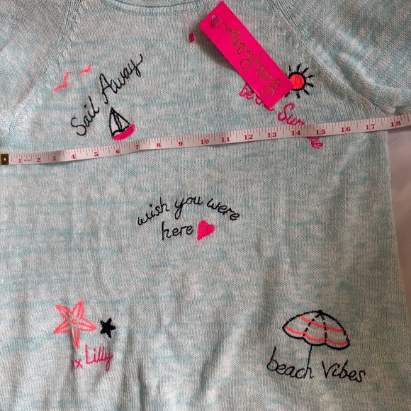 Lilly Pulitzer Blue Crew Neck Sweater with Playful Design - Picture 12 of 14